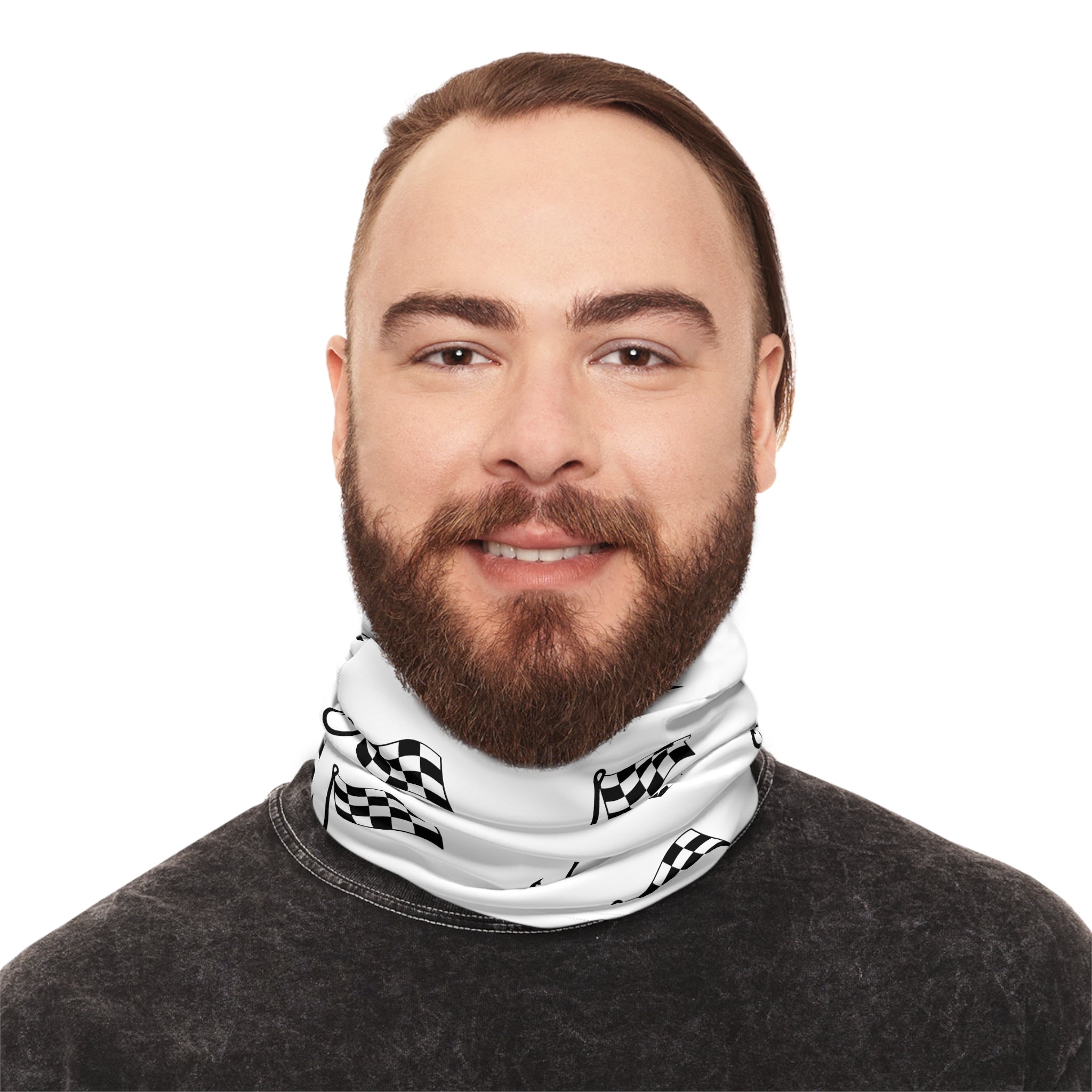 Checkered Flag Neck Gaiter – Racing Pattern Face Mask & Bandana