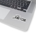 Sticker — "The Janitor" Script Logo Kiss-Cut Sticker (Fishing Hook Accent)
