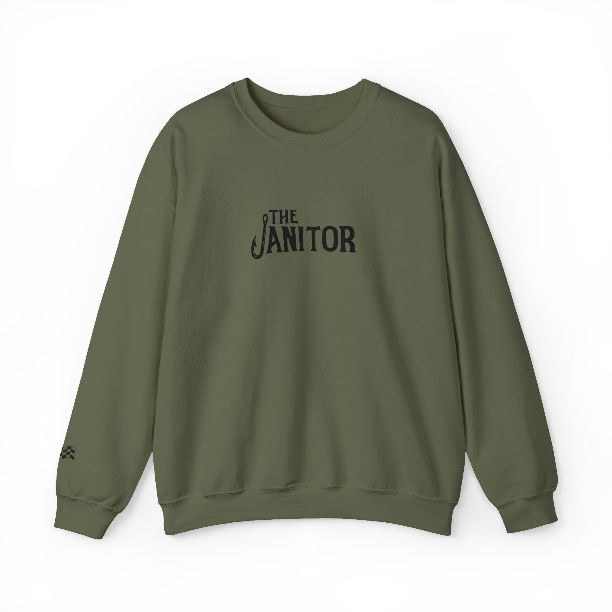 Crewneck Sweatshirt — "The Janitor" Minimal Logo Pullover