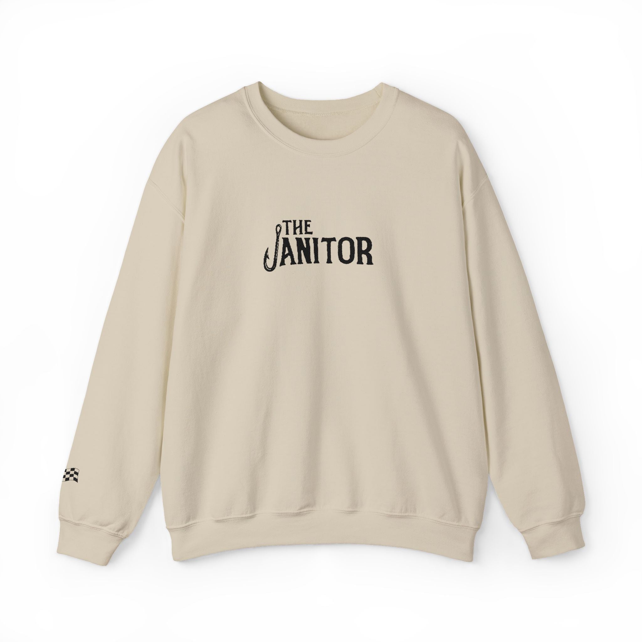 Crewneck Sweatshirt — "The Janitor" Minimal Logo Pullover