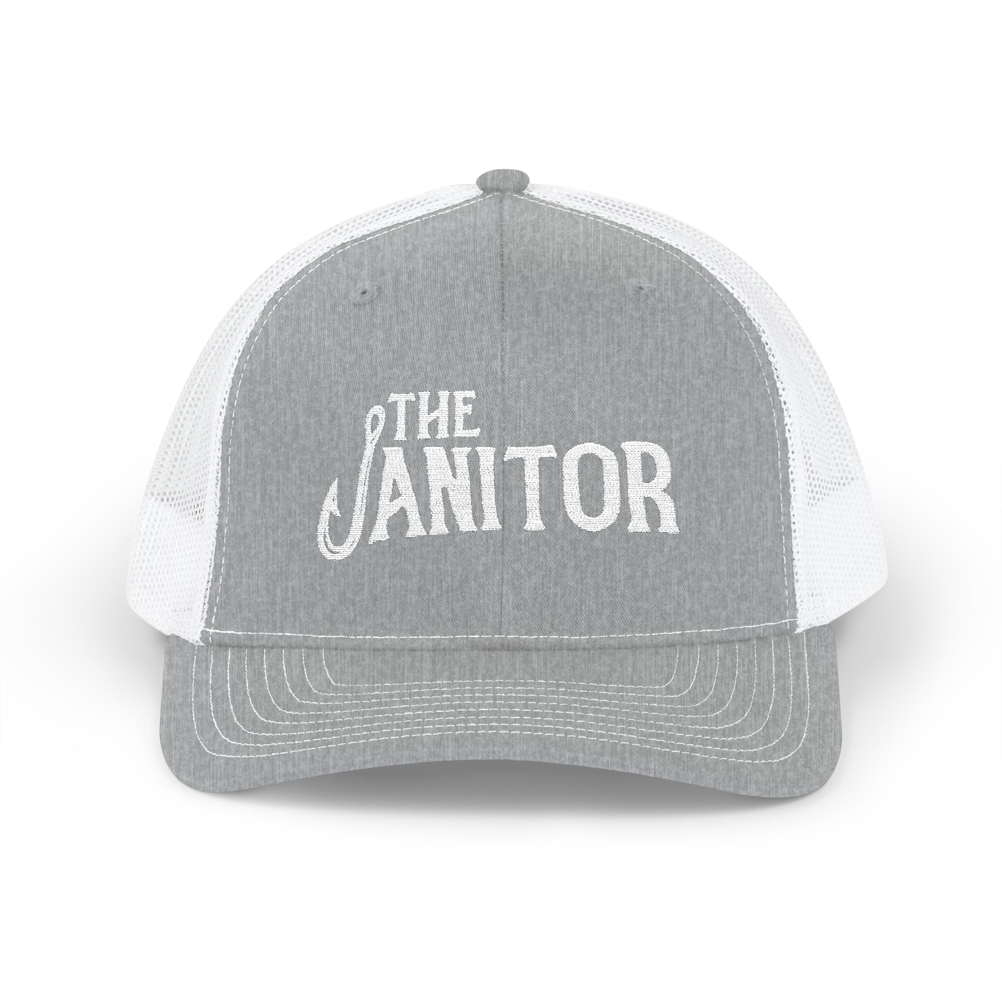 The Janitor Trucker Hat — Embroidered Snapback Cap for Custodial Staff & Gifts