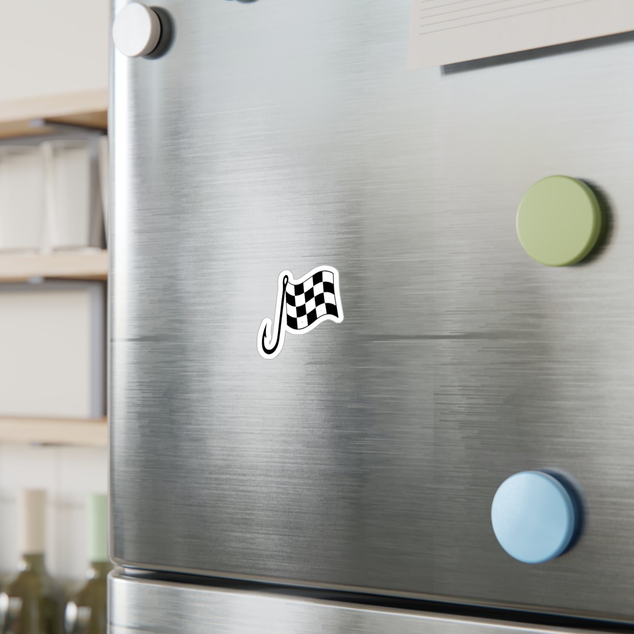 Checkered Flag Vinyl Sticker — Racing Decal for Cars, Helmets & Laptops