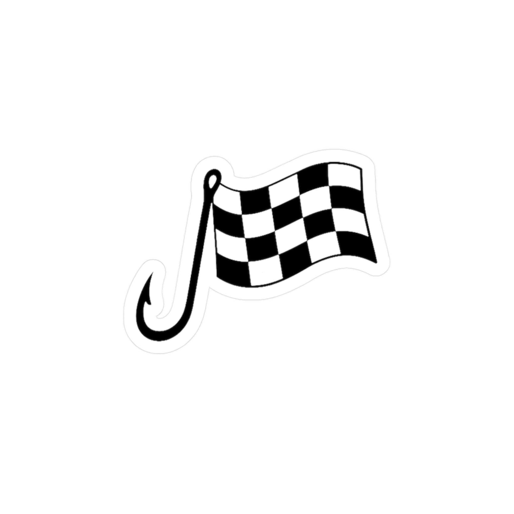 Checkered Flag Vinyl Sticker — Racing Decal for Cars, Helmets & Laptops
