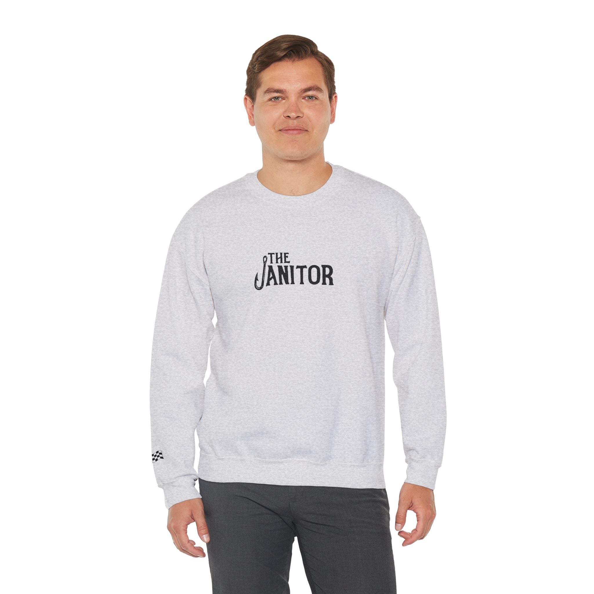 Crewneck Sweatshirt — "The Janitor" Minimal Logo Pullover