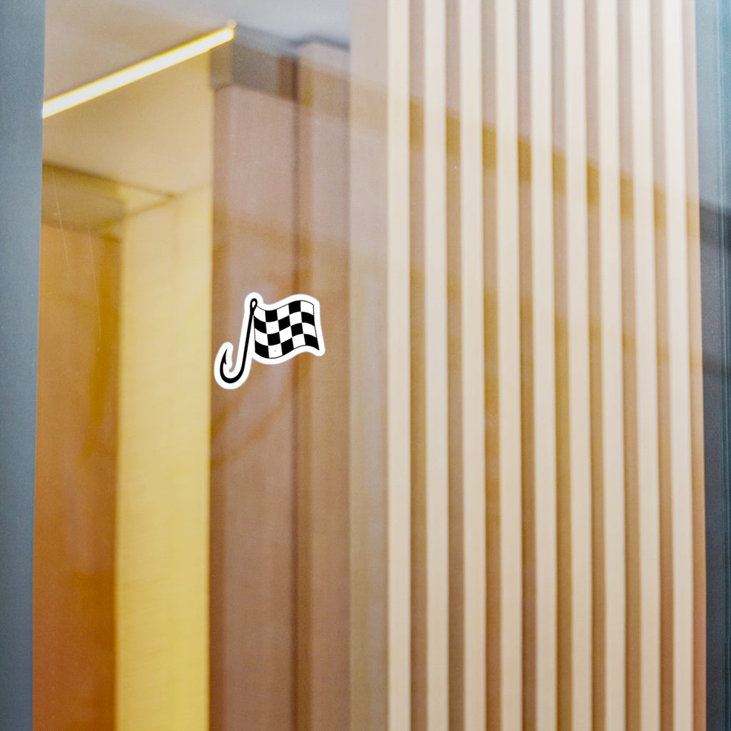 Checkered Flag Vinyl Sticker — Racing Decal for Cars, Helmets & Laptops