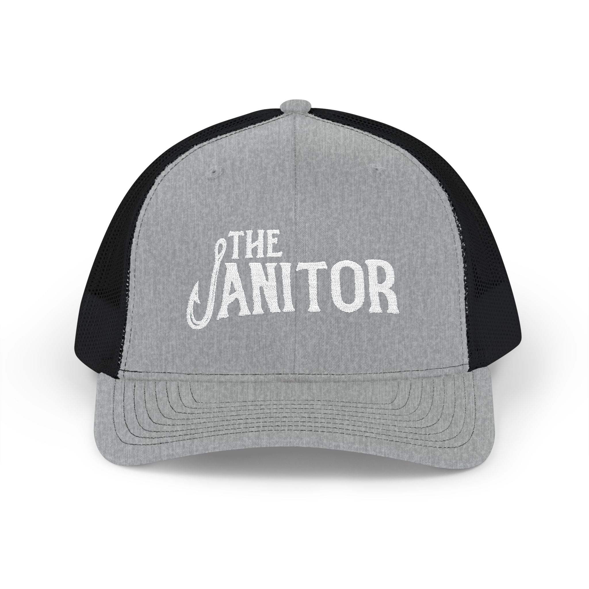 The Janitor Trucker Hat — Embroidered Snapback Cap for Custodial Staff & Gifts